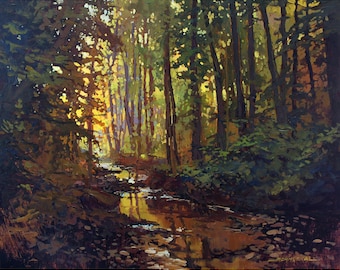 Tranquility - Giclee Fine Art PRINT of Original Painting matted to 16x20 by Jan Schmuckal Wall Art