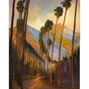 Altadena - California  - Giclee Fine Art PRINT of Original Painting matted to 16x20 by Jan Schmuckal Mission Arts and Crafts Style