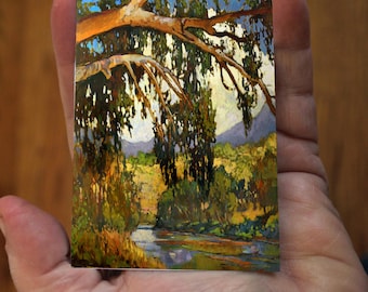 ACEO Edition of Original Painting by Jan Schmuckal - Eucalyptus - Signed Affordable Art Print Trading Art Card size artist produced