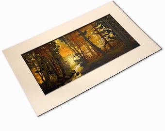 October Morn - Giclee Fine Art PRINT of Original Painting matted to 12x20 by Jan Schmuckal Wall Art