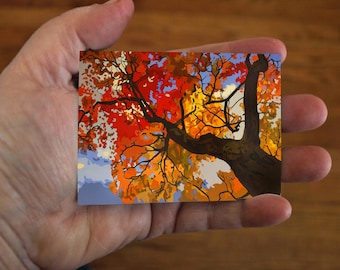 ACEO Edition of Original Painting by Jan Schmuckal - Autumn Branches - Signed Affordable Art Print Trading Art Card size artist produced