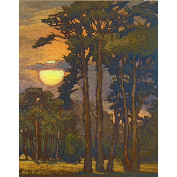 Evergreen Towers - Giclee Fine Art PRINT of Original Painting matted to 16x20 by Jan Schmuckal Wall Art