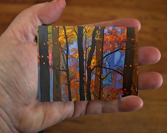 ACEO Edition of Original Painting by Jan Schmuckal - Autumn Palette - Signed Affordable Art Print Trading Art Card size artist produced