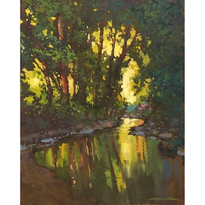 Cool Creek - Giclee Fine Art PRINT of Original Painting matted to 11x14 by Jan Schmuckal Wall Art