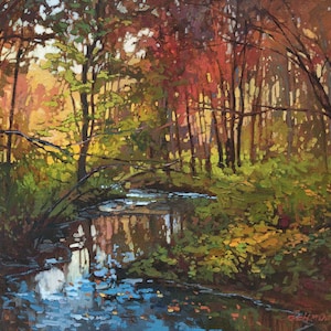 October Splendour - Giclee Art PRINT of Original Painting matted to 16x20 by Jan Schmuckal Wall Art