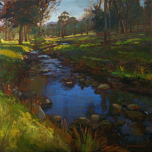 Cold Creek - Giclee Fine Art PRINT matted to 12x12 by Jan Schmuckal