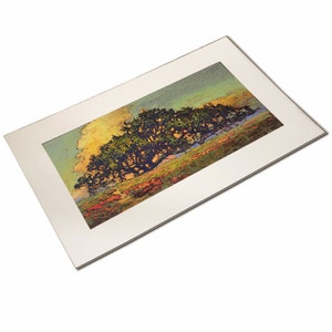 New - Oak Over The Hill - Giclee Fine Art PRINT of Original Painting matted to 12x20 by Jan Schmuckal