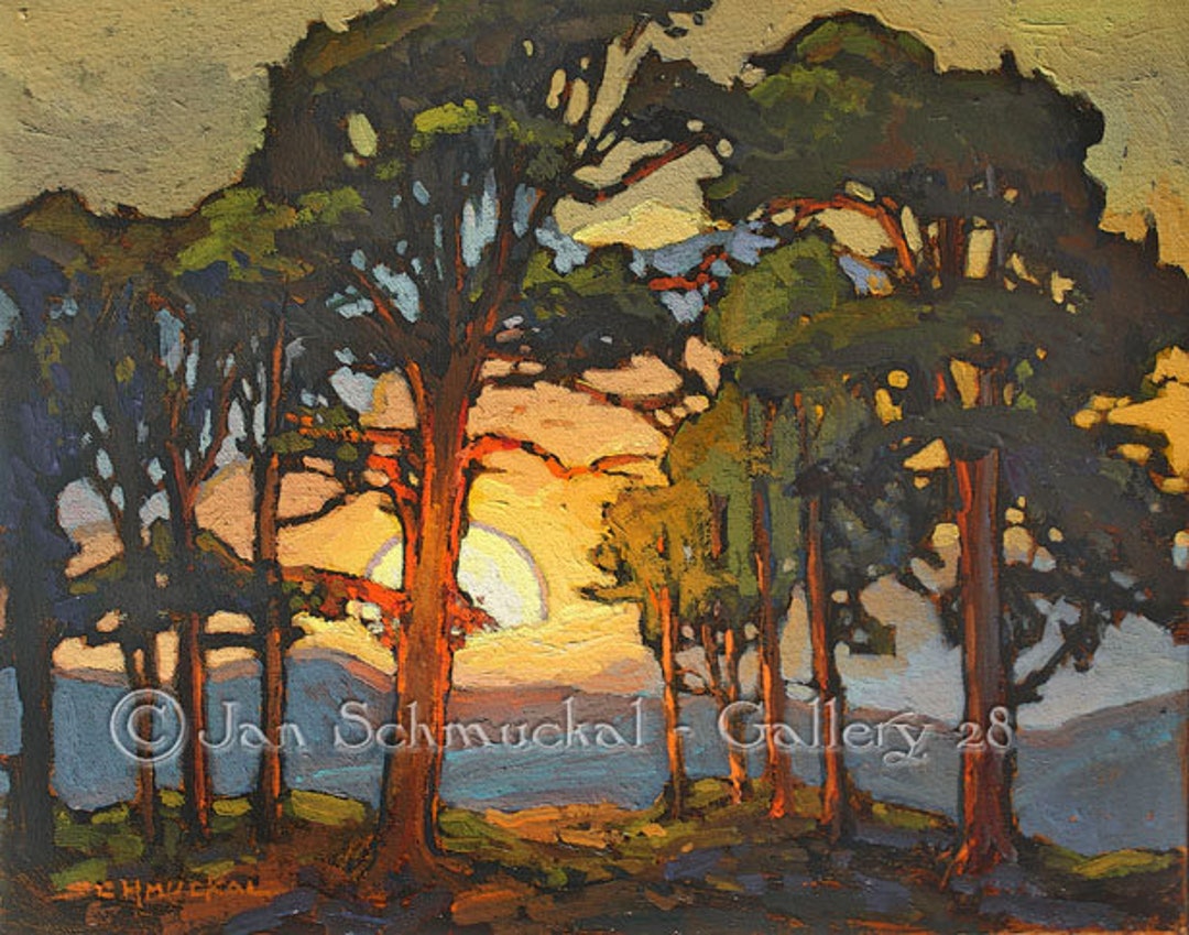 Sunset Ridge - Arts and Crafts Mission Pines - Giclee Fine Art PRINT of ...