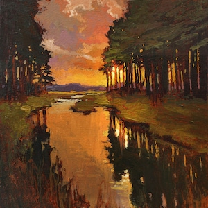 Sunset Dream - Giclee Fine Art PRINT of Original Oil Painting matted to 16x20 by Jan Schmuckal Wall Art