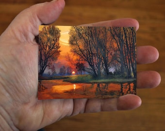 ACEO Edition of Original Painting by Jan Schmuckal - Extraordinary Dawn - Signed Affordable Art Print Trading Art Card size artist produced