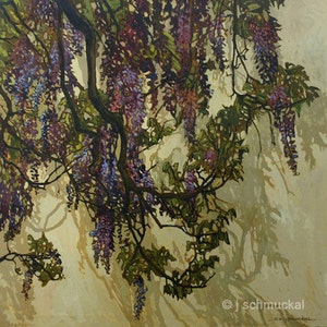 Wisteria - Giclee Fine Art PRINT matted to 12x12 by Jan Schmuckal