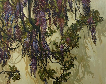 Wisteria - Giclee Fine Art PRINT matted to 12x12 by Jan Schmuckal