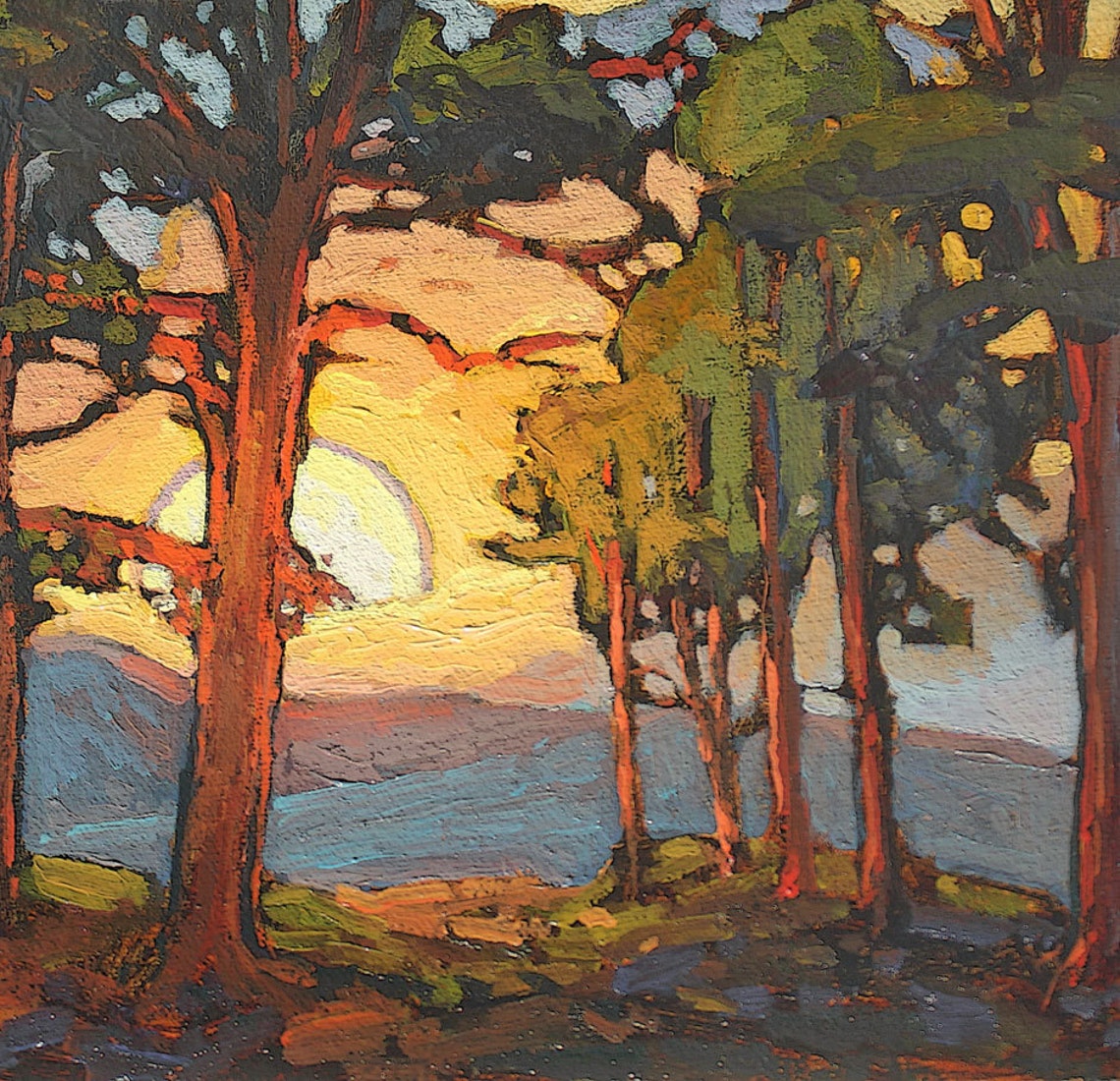 Mission Arts and Crafts CRAFTSMAN Pine Sunset Giclee Fine Etsy
