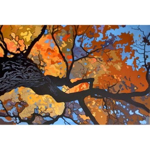 Mosaico de otoño - Giclee Bellas Artes Cartel IMPRESIÓN de pintura original sin mate a 13x19 por Jan Schmuckal Wall Art
