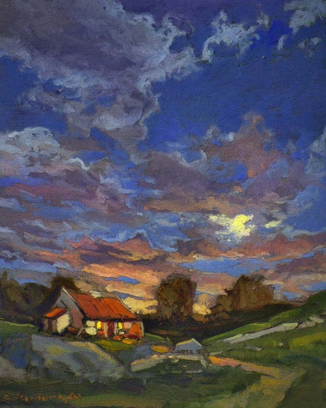 Mountain Cottage - Giclee Fine Art PRINT of Original Oil Painting ...