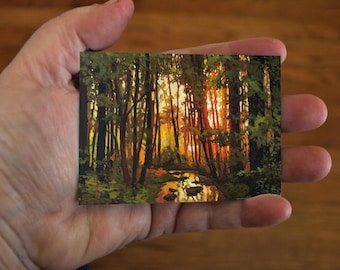 ACEO Edition of Original Painting by Jan Schmuckal - At Sunset - Signed Affordable Art Print Trading Art Card size artist produced