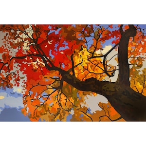 Autumn Branches - Giclee Fine Art Poster PRINT of Original Painting unmatted to 13x19 by Jan Schmuckal Wall Art