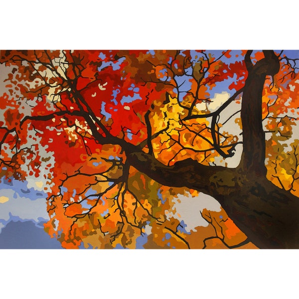 Autumn Branches - Giclee Fine Art Poster PRINT of Original Painting unmatted to 13x19 by Jan Schmuckal