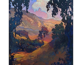 Halcyon Day - Giclee Fine Art PRINT of Original Painting matted to 16x20 by Jan Schmuckal Mission Arts and Crafts Style Wall Art