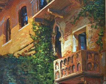 Juliet's Balcony in Verona - Giclee Fine Art PRINT matted to 11x14 by Jan Schmuckal