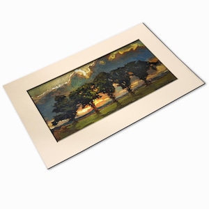 Silver Lining -  Giclee Fine Art PRINT of Original Painting matted to 12x20 by Jan Schmuckal Wall Art