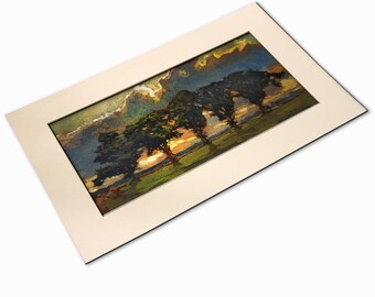 Silver Lining -  Giclee Fine Art PRINT of Original Painting matted to 12x20 by Jan Schmuckal Wall Art