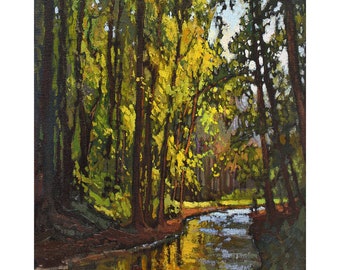 Bubbling Creek - Giclee Fine Art PRINT of Original Painting matted to 11x14 by Jan Schmuckal