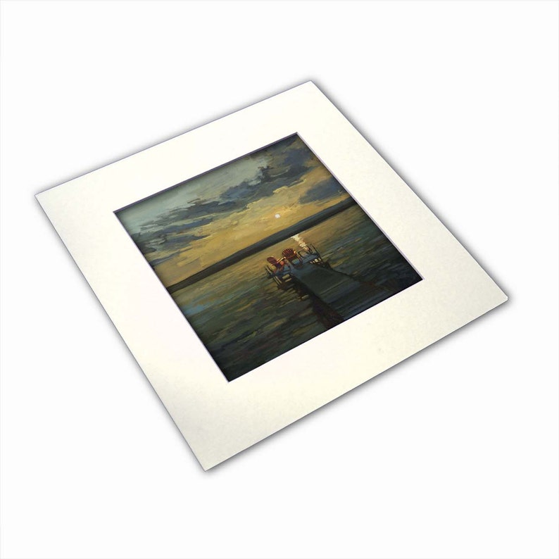 Dock on the Bay GICLEE Fine Art Print Matted to 12x12 by Jan Etsy