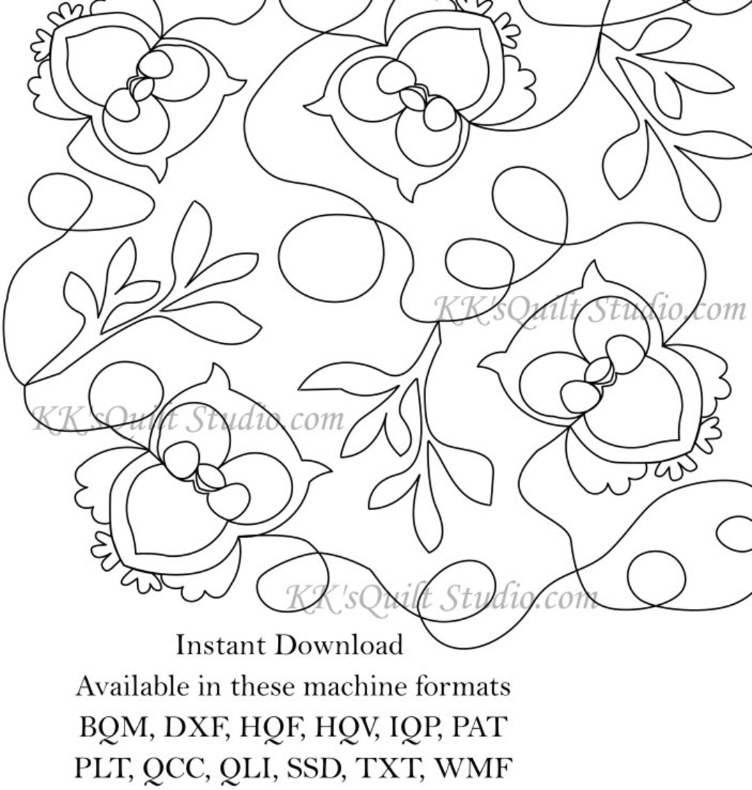 Owls E2E Longarm Digital Quilting Pattern Edge to Edge Instant Download