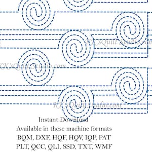Dizzy Lines e2e  - Longarm Digital Quilting Pattern  Edge to Edge or Border Instant Download