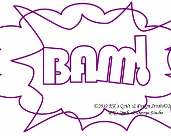 SuperHero Exclamations BAM - Longarm Digital Quilting Pattern Instant Download