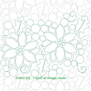 Poinsettia e2e  - Longarm Digital Quilting Pattern  Edge to Edge Instant Download