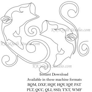 Puede incluir: Un diseño de arte de línea en blanco y negro de un patrón floral estilizado. El diseño está formado por remolinos y bucles. El diseño es para bordado a máquina y está disponible en múltiples formatos, incluidos BQM, DXF, HQF, HQV, IQP, PAT, PLT, QCC, QLI, SSD, TXT y WMF.