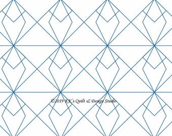 Gems Border o E2E - Longarm Digital Quilting Pattern Edge to Edge Instant Download
