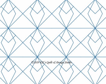 Gems Border or E2E - Longarm Digital Quilting Pattern Edge to Edge Instant Download