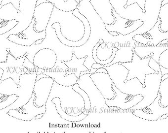 The West - Longarm Digital Quilting Pattern  Edge to Edge Instant Download