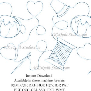 Sew Notions - Longarm Digital Quilting Pattern  Edge to Edge e2e Instant Download