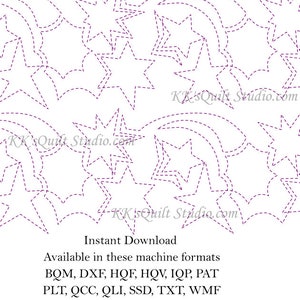 Seeing Stars - Longarm Digital Quilting Pattern  Edge to Edge Instant Download