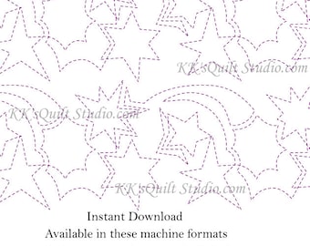 Seeing Stars - Longarm Digital Quilting Pattern  Edge to Edge Instant Download