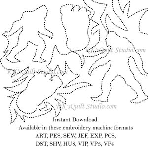 Sasquatch Bigfoot Edge to Edge - Machine Embroidery Digital Quilting Pattern hoops6x10 (160x260mm) and 8x8 (200x200mm)Instant Download