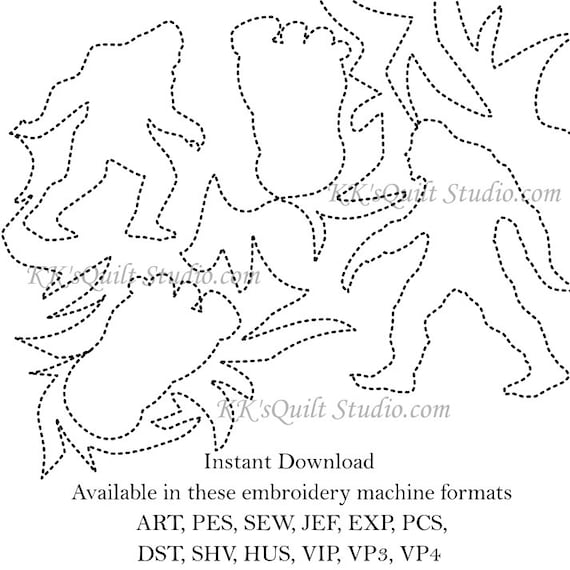 Sasquatch Bigfoot Edge to Edge - Machine Embroidery Digital Quilting Pattern hoops6x10 (160x260mm) and 8x8 (200x200mm)Instant Download