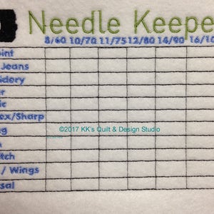 Machine Embroidery Machine Needle Keeper 5x7 (130x180mm) Instant Download