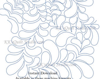 Spineless Feather Meander - Longarm Digital Quilting Pattern  Edge to Edge Instant Download