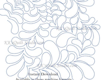 Spineless Feather Meander - Longarm Digital Quilting Pattern  Edge to Edge Instant Download