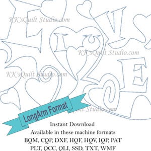 All My Love - Longarm Digital Quilting Pattern  Edge to Edge Instant Download