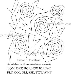 Chaos: digitaal quiltpatroon met lange armen, van rand tot rand direct downloaden