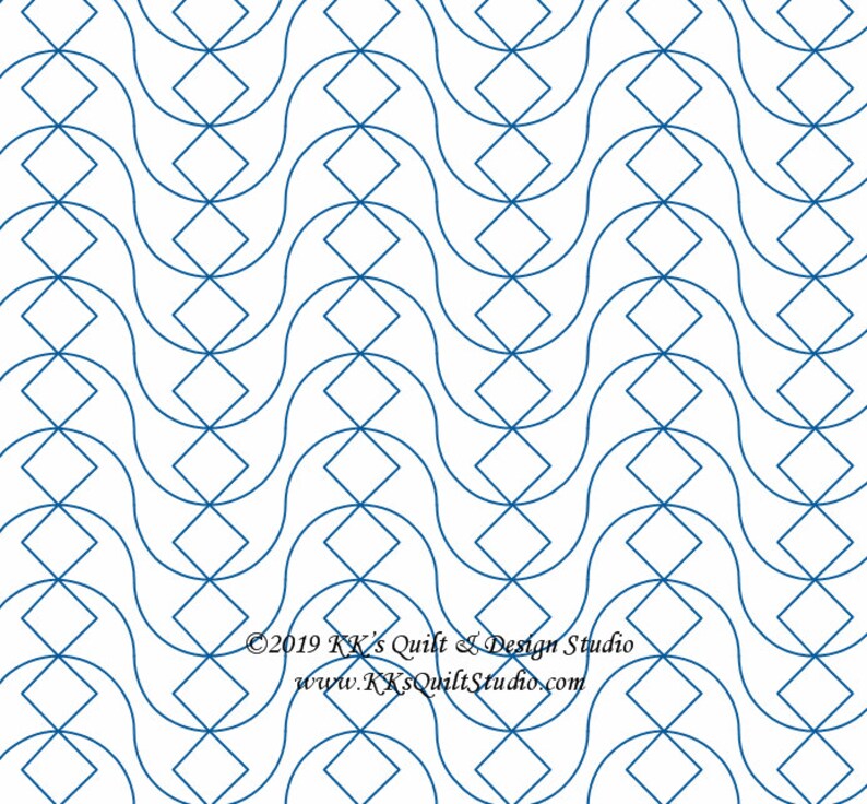 Diamonds on the Half Shell E2E Longarm Digital Quilting Etsy