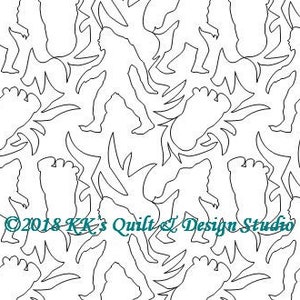 Sasquatch Quilting Paper Pantograph - Print-On-Demand - Instant Download
