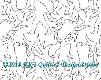 Sasquatch Quilting Paper Pantograph - Print-On-Demand - Instant Download