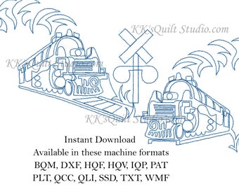 Big Boy Steam Locomotive E2E - Longarm Digital Quilting Pattern  Edge to Edge Instant Download